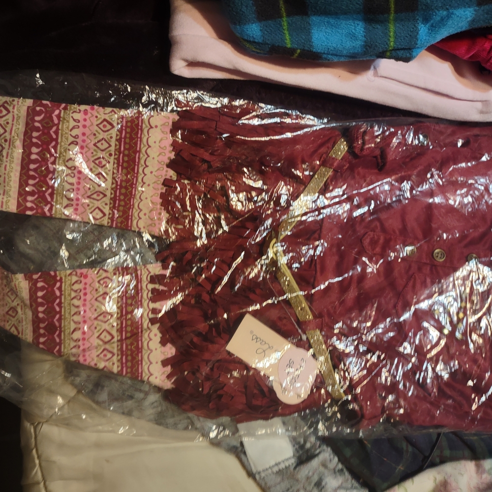 Little Lass Burgundy and Pink Kids Matching Set